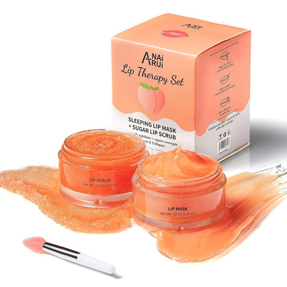 Lip Scrub & Lip Mask Set, Peach