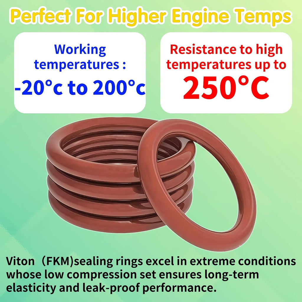 396PCS Viton O-Ring Kit, 30Sizes High Temperature Resistance FKM O Rings