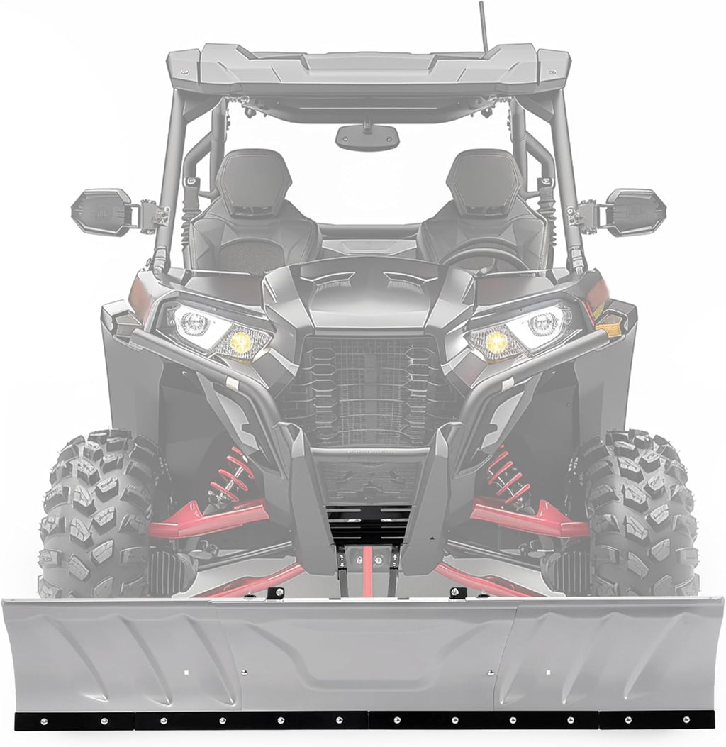 60" - 72" Universal UTV Switchblade Snow Plow Blade Angle Adjustable | Steel Powder Coated Gray+Black