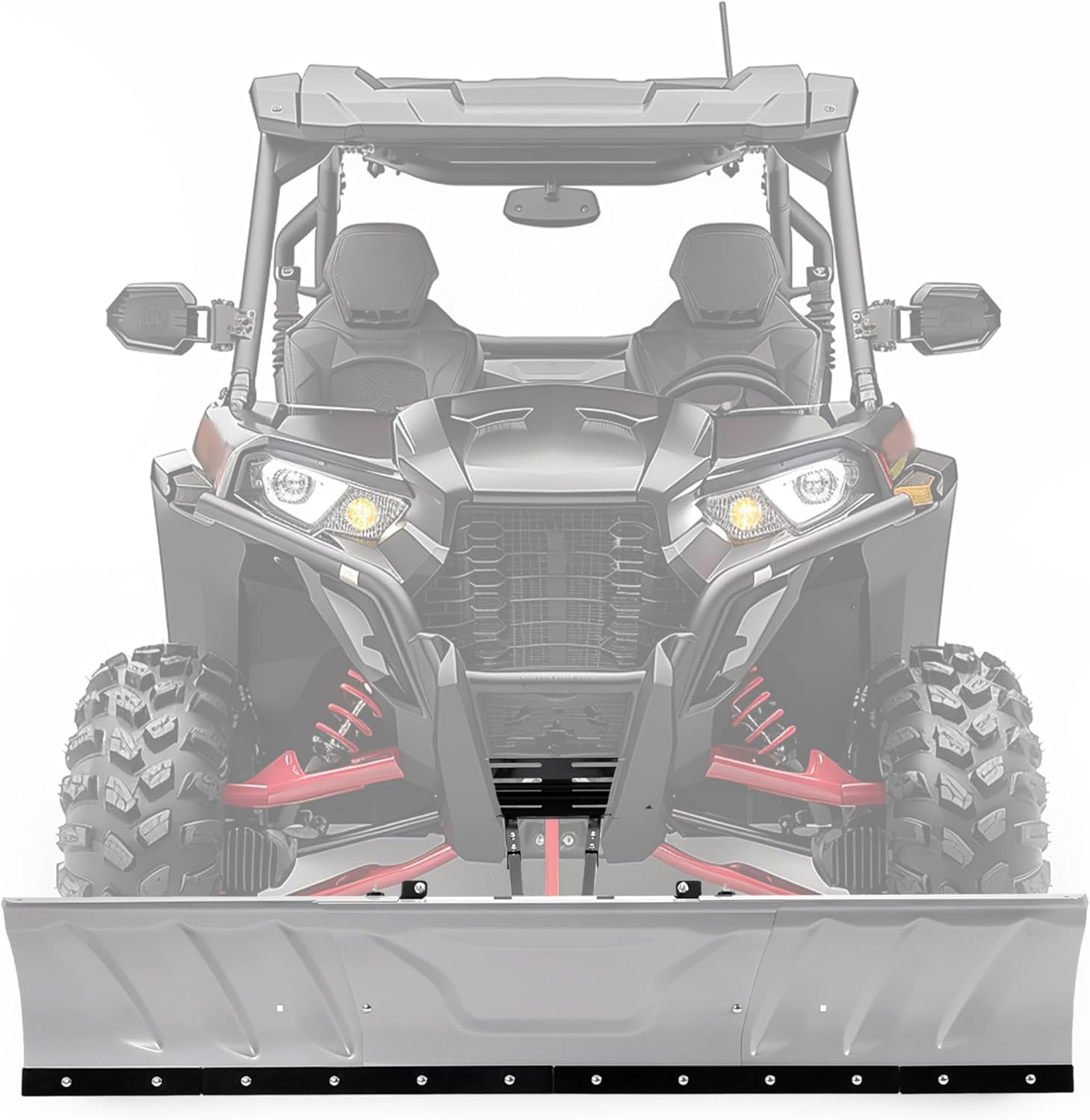 60" - 72" Universal UTV Switchblade Snow Plow Blade Angle Adjustable | Steel Powder Coated Gray+Black