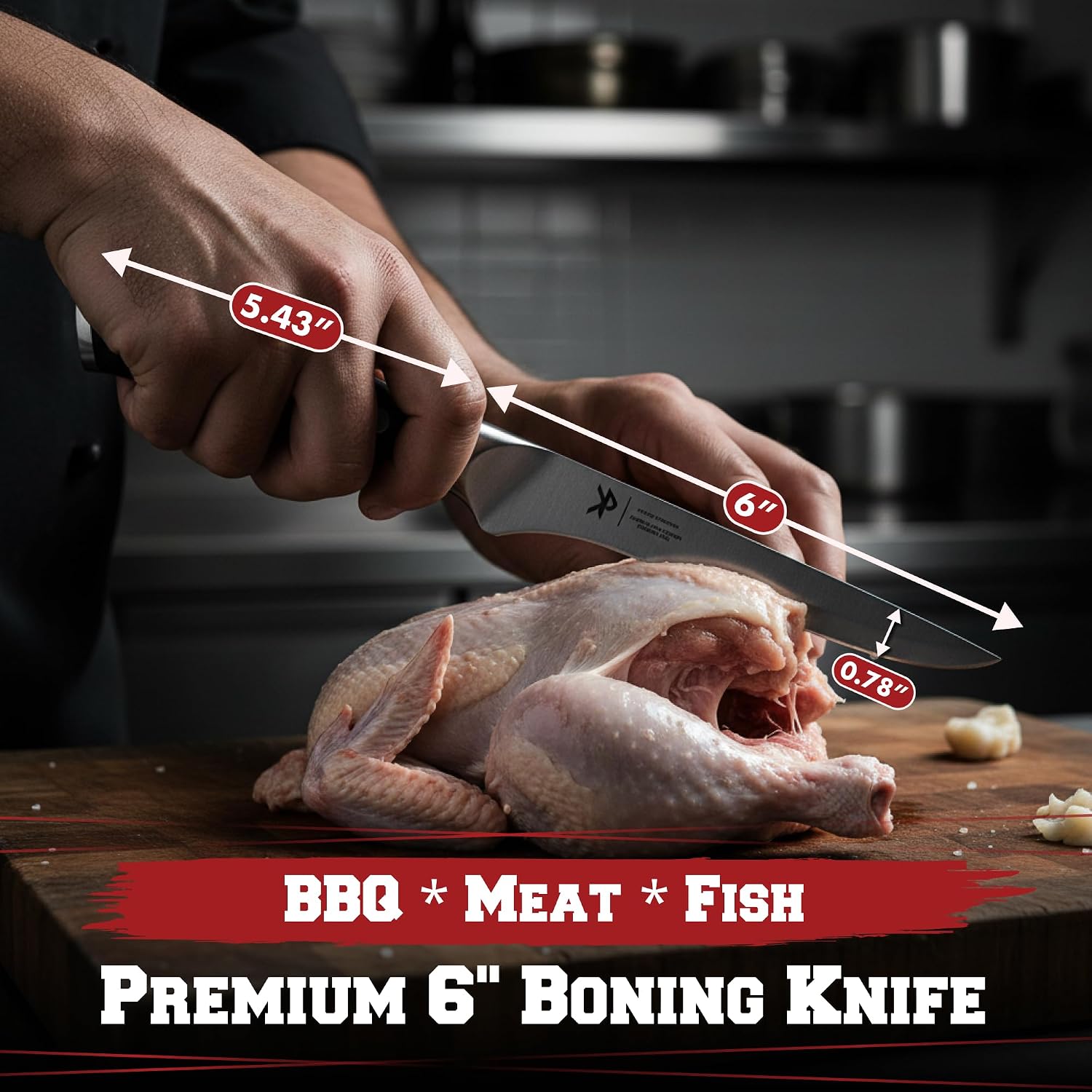 6” Boning Knife for Meat Cutting, Fillet & Deboning