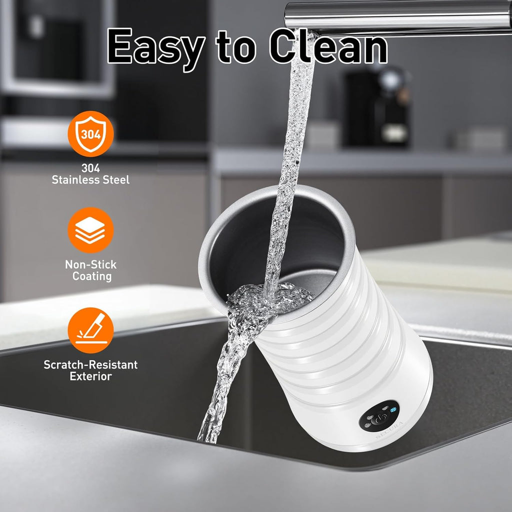 Electric Milk Frother, Automatic Milk Steamer, 4-IN-1 Hot & Cold Foam Maker-8.4oz/240ml Milk Warmer for Latte