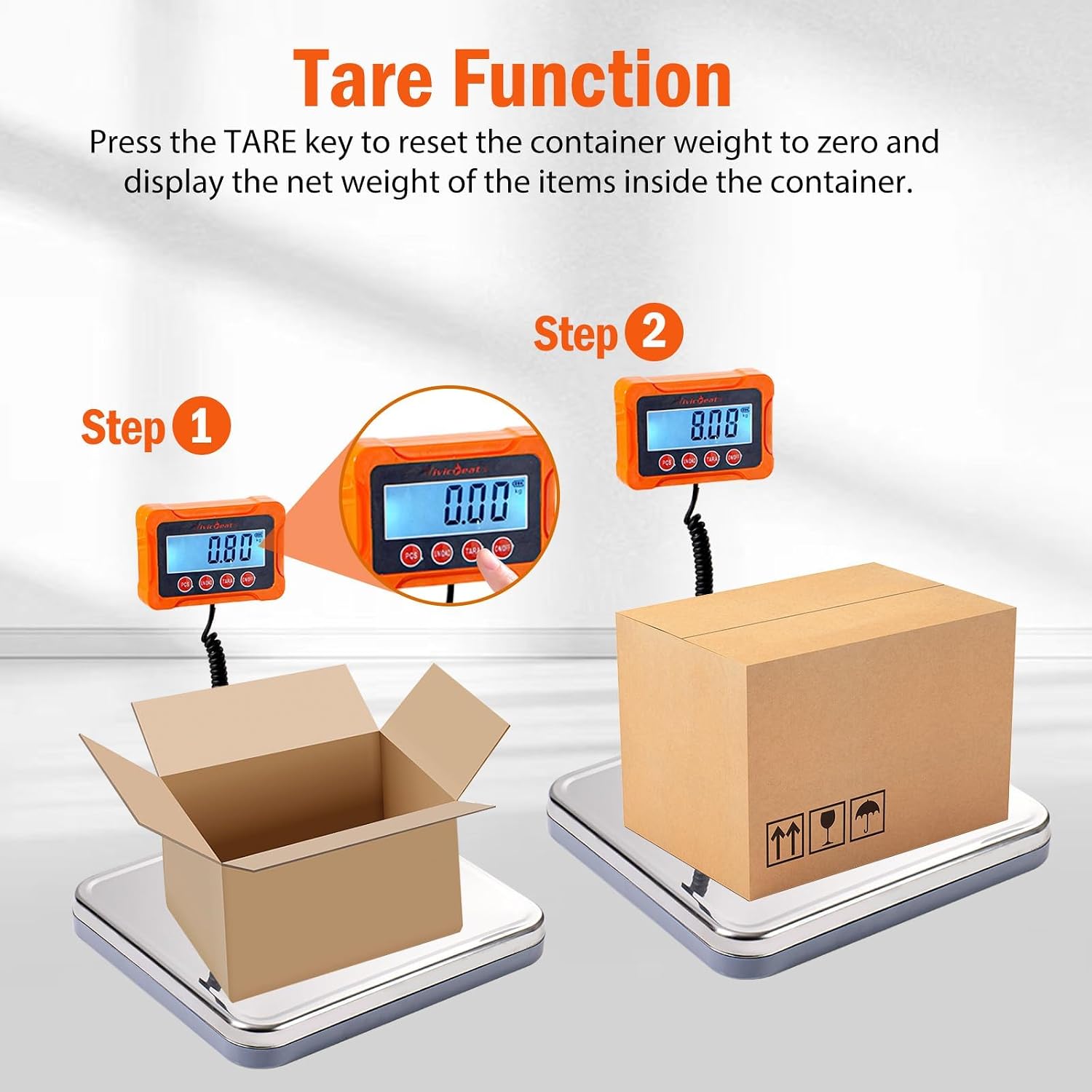 Digital Postal Scale for Packages, Shipping Scale for Small Business, Package Scale with Tare & Hold, Large Platform