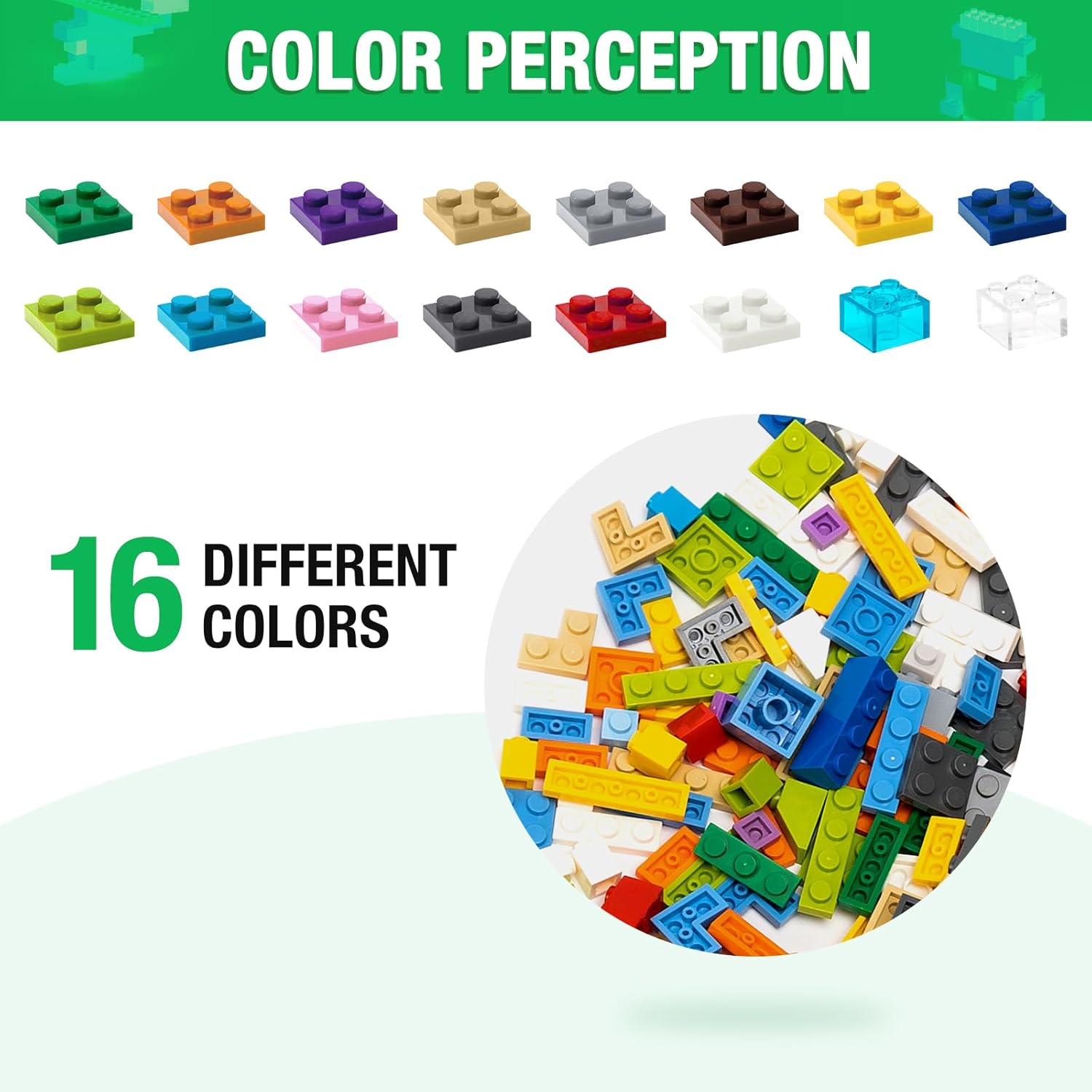 1600 Pieces Building Bricks, Building Bulk Block with 2 Packs 24x24 Studs Sticky Plate and 46PCS Wheel Accessory