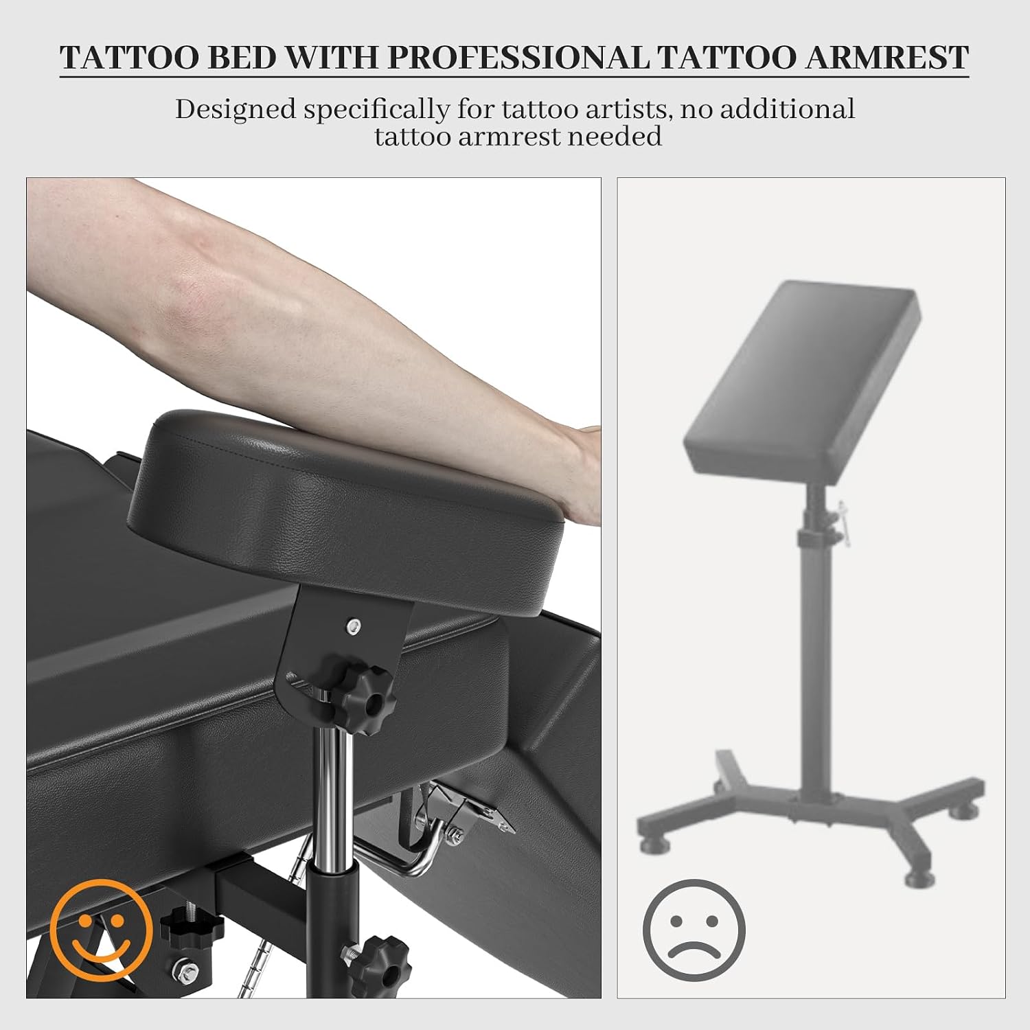 Electric Tattoo Chair Bed for Client,Electric Lift Massage Table with Stool