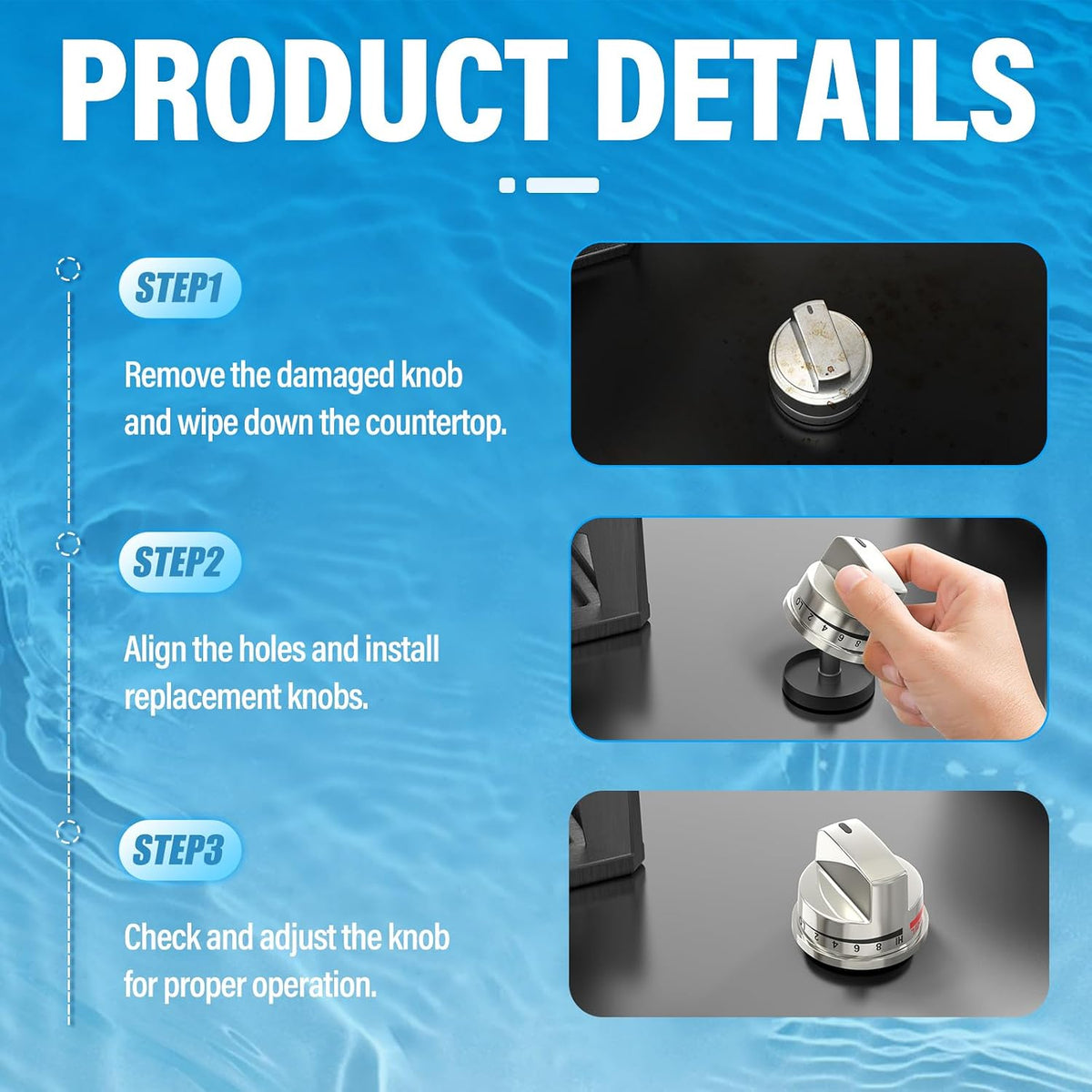 5PCS EBZ37189609 Oven Range Knob Replacement Compatible with LG LRG30355ST LRG30357ST LRG30855ST, Replaces AP4450343 1463914 AH3534128