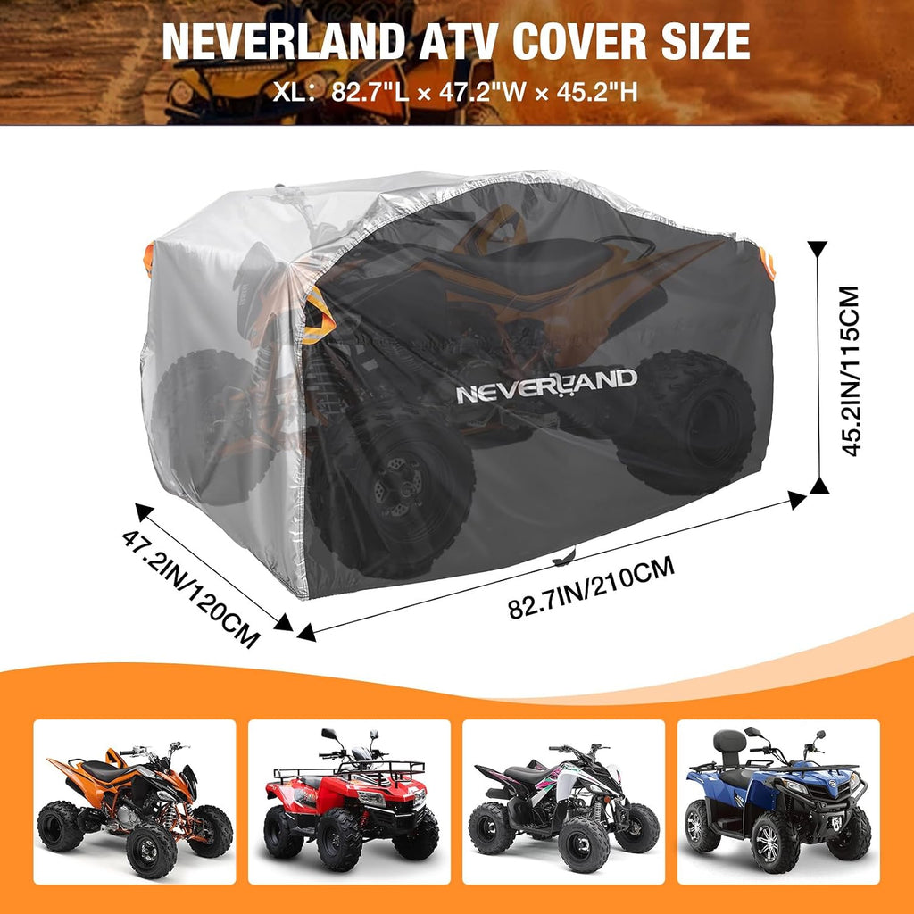 ATV Cover Heavy Duty UV Waterproof 4 Wheeler Cover for Honda XL | ATV Covers Waterproof Outdoor Heavy Duty Quad Cover