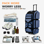 90L Rolling Duffle Bag with Wheels and Handle