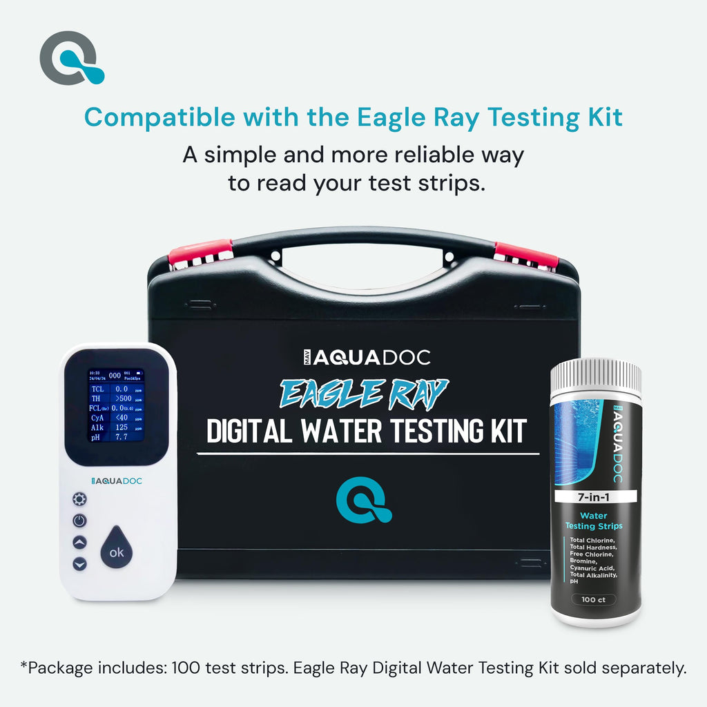 AquaDoc 7-in-1 Pool, Spa & Hot Tub Test Strips - 100 pH Strips