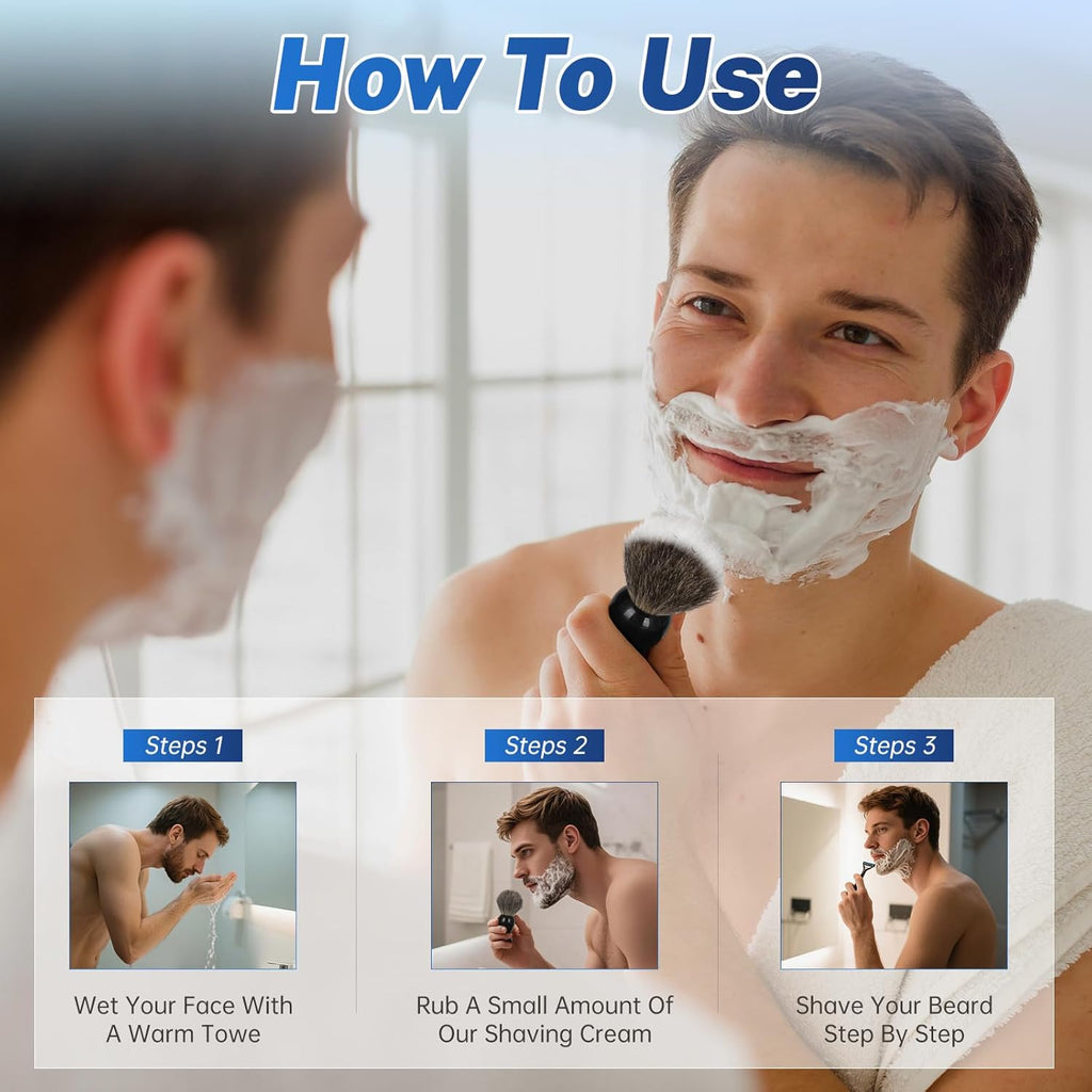 Pure Badger Hair Shaving Brush and Bowl | Premium Shaving Brushes for Men, Exfoliating Wet Shave Gift for Father's Day