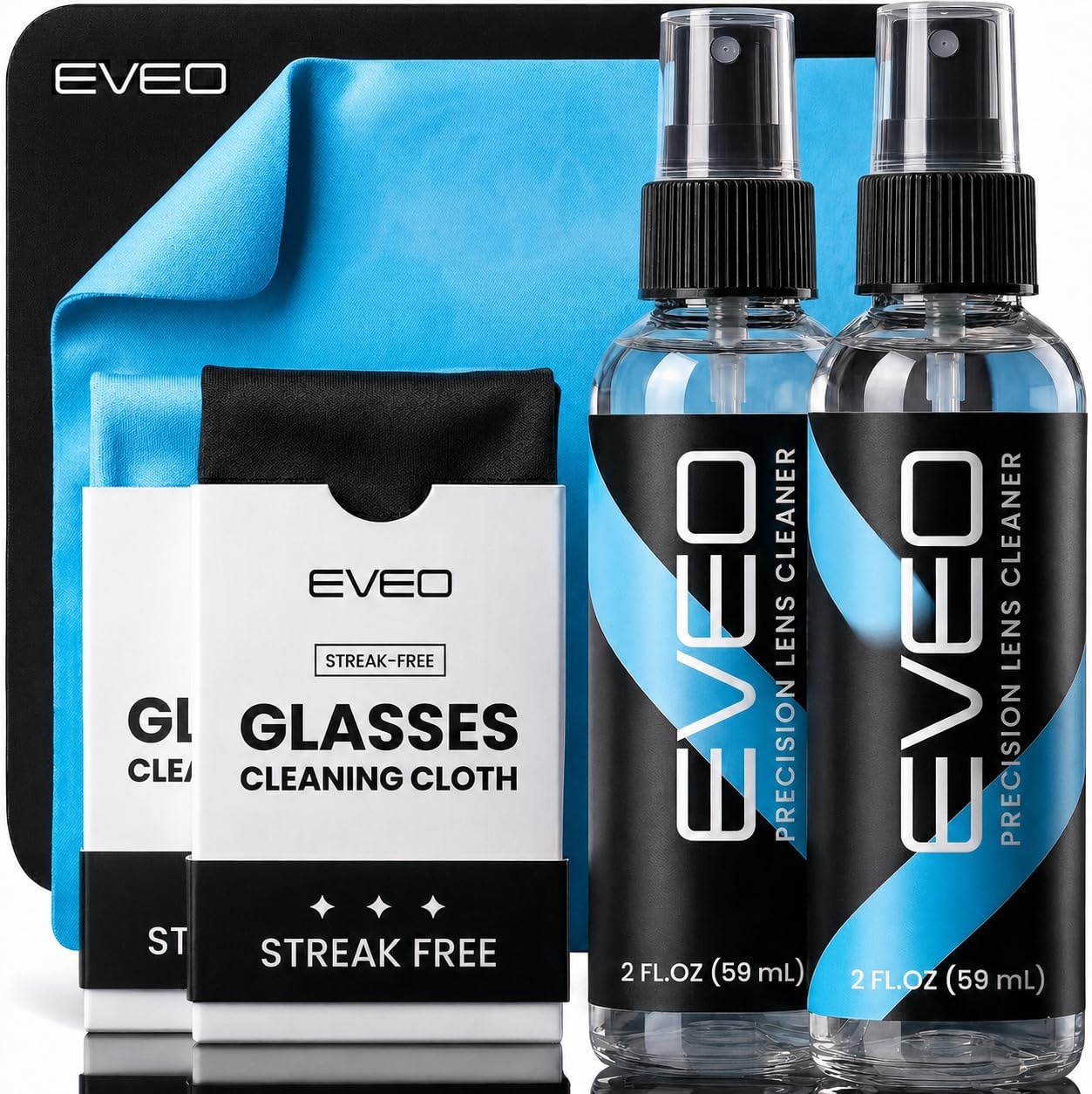 Glasses Cleaner Spray - Eyeglass Cleaner Lens Cleaner No Streaks Technology & Microfiber Cleaning Cloth - Glasses