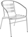 Commercial Aluminum Slat Back Indoor/Outdoor Stack Chair