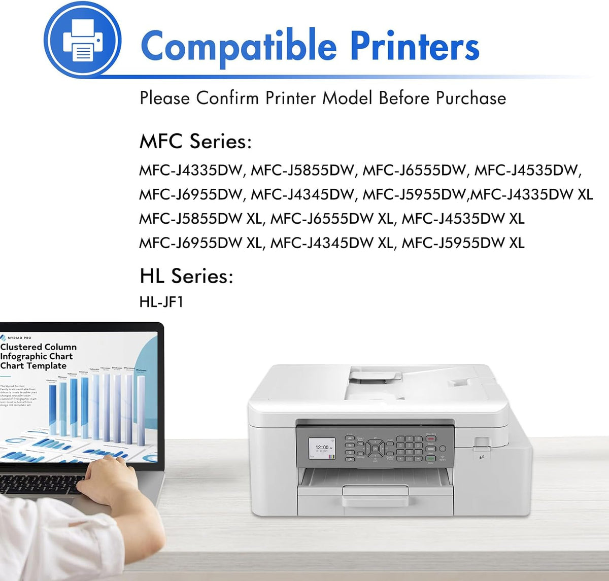 LC406 LC406XL Ink Cartridges for Brother Printer MFC-J4335DW MFC-J5855DW | Compatible for LC 406XL 406 XL for Brother