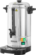 Commercial Coffee Urn 50 Cup/8L Coffee Dispenser with Upgraded Percolator, Double Wall 304 Stainless Steel Hot Water