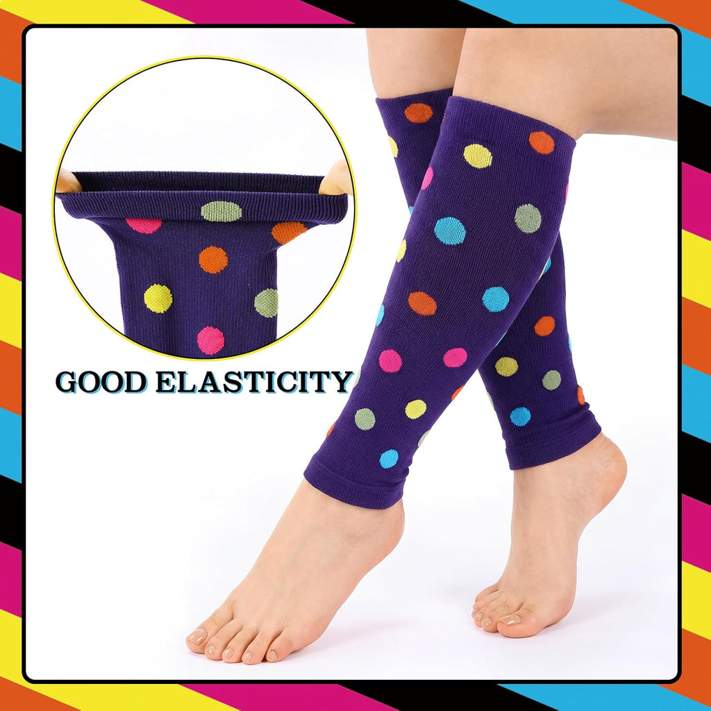 5 Pairs Calf Compression Sleeve Women Footless Compression Socks Support Elastic Leg Sleeve for Runners Nurse