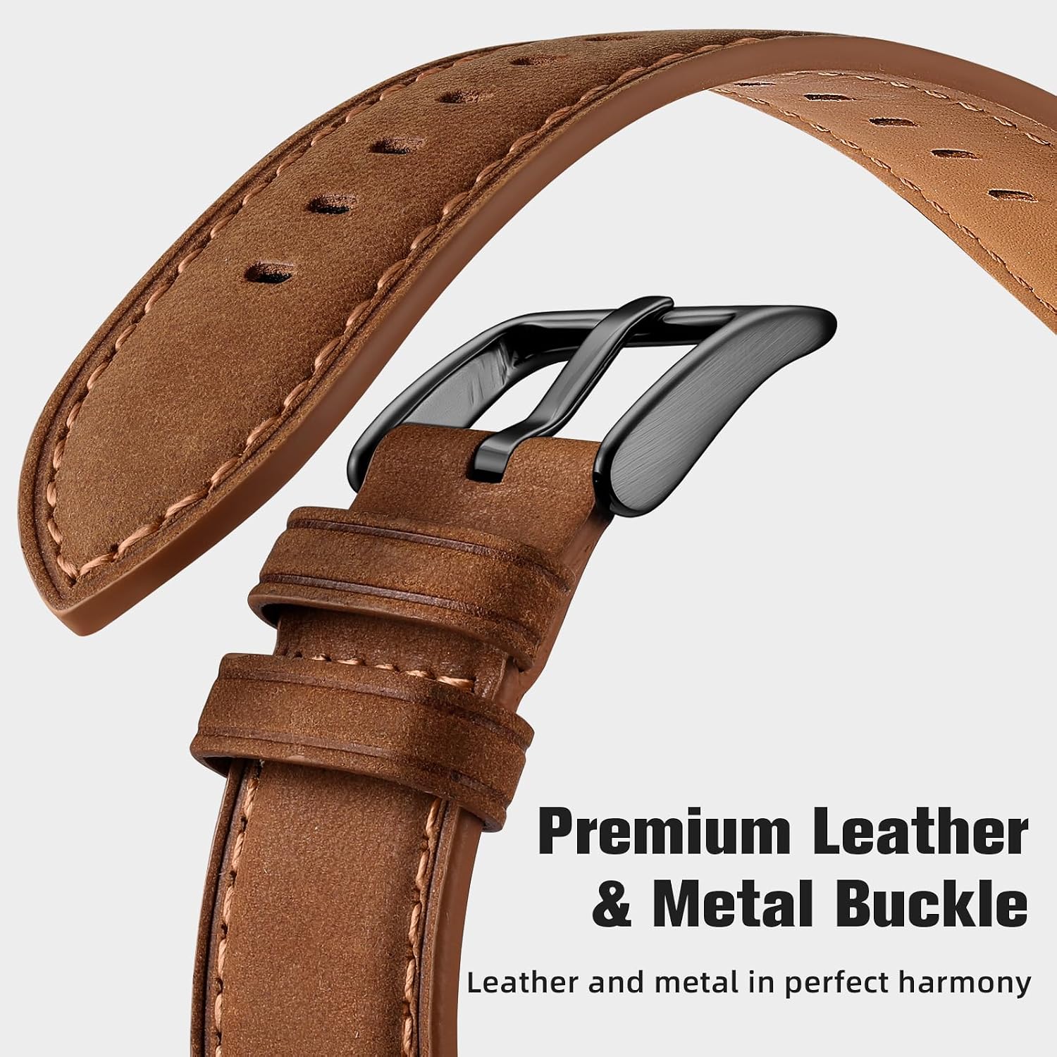 20mm 18mm 22mm Leather Band Compatible with Garmin Vivoactive 5/6/4/3 Watch Bands, Venu 4/Venu 3S/2S, Quick Release