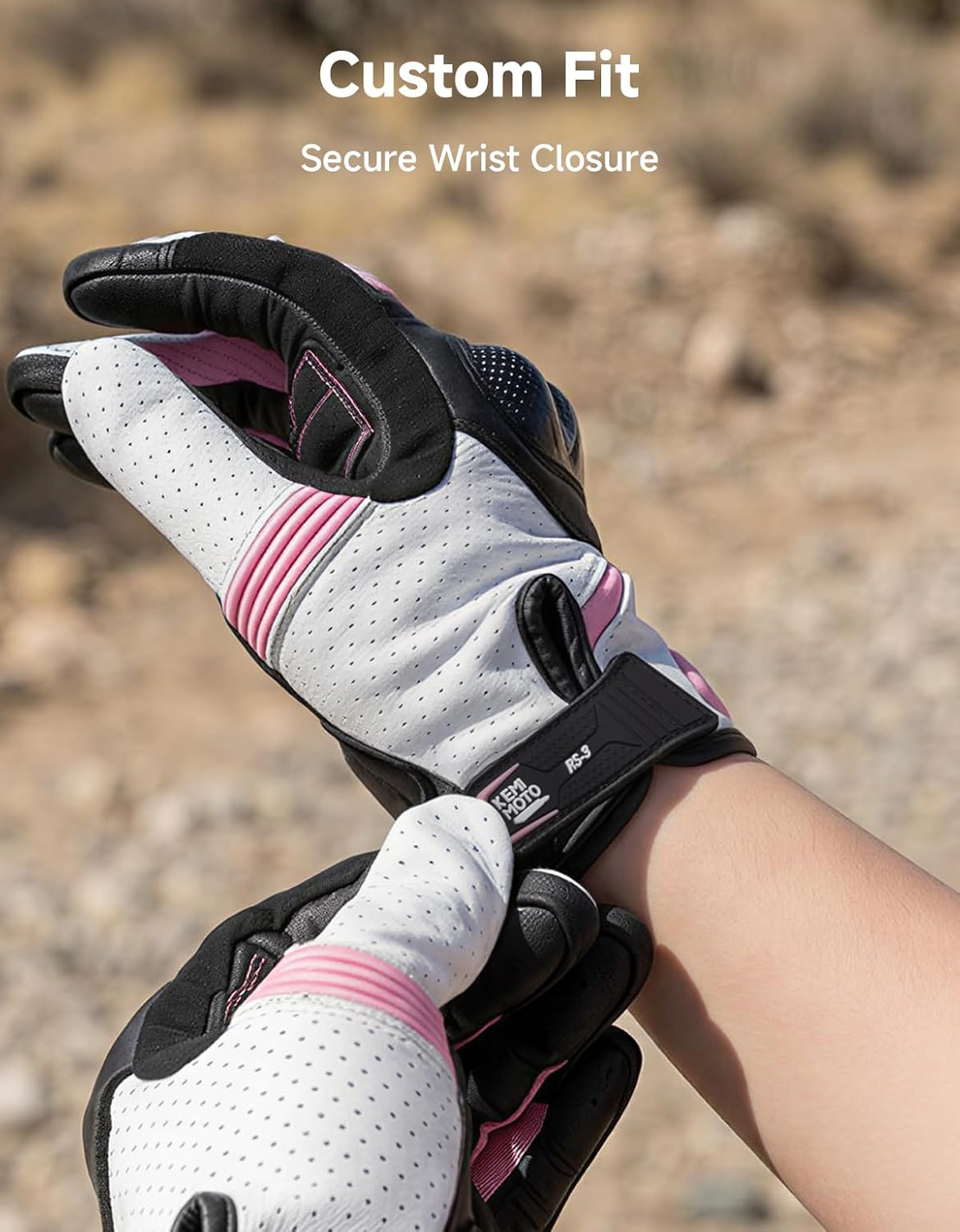 Sheepskin Leather Motorcycle Gloves for Women, Protective Touchscreen Motorbike Gloves for Motorcycle Dirt Bike