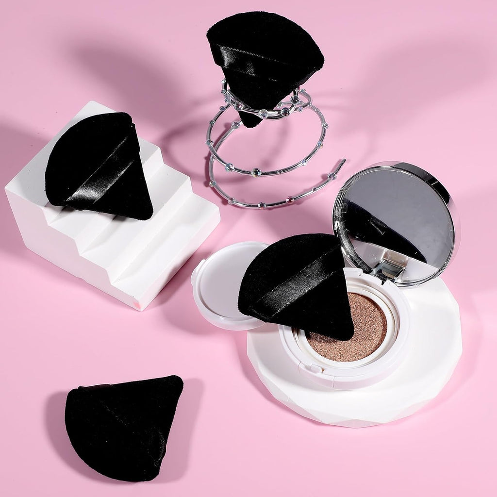 Powder Puffs, 6 Pack Triangle Makeup Puff, Black
