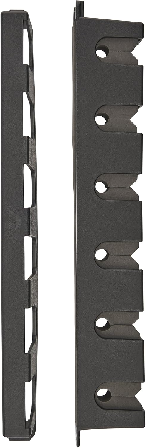 Vertical Fishing Rod Rack, Stores 6 Rods, Black, Soft Foam Grip Pads Protect Rod Finishes, Durable Construction, Easy