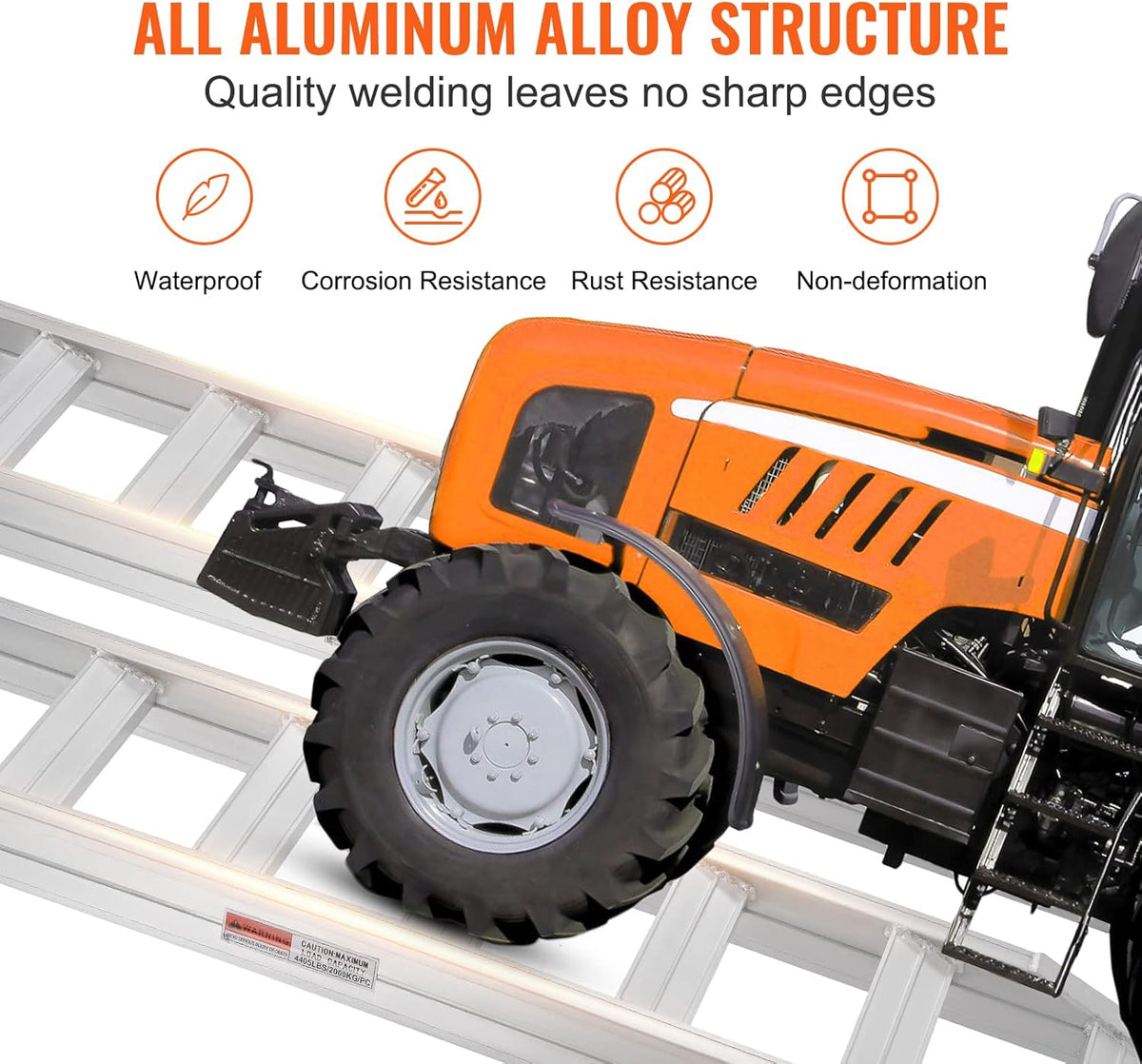 Aluminum Ramps, 8810 lbs, Heavy-Duty Ramps with Top Hook Attaching End, Universal Loading Ramp for Motorcycle