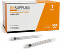 1ml Luer Lock Tip Syringes (No Needle) - Sterile, Individually Wrapped - 100 Syringes