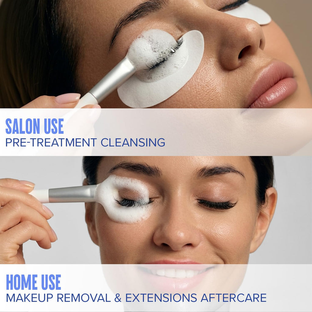 Eyelash Extension Shampoo + Brush / 3.38 fl.oz / 100ml / Korean Makeup Remover/Eyelid Foaming Cleanser/Wash for