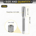 uxcell Hand Taper Tap 1/2-13 UNC 2B Thread Taper Style Taps Straight Flute