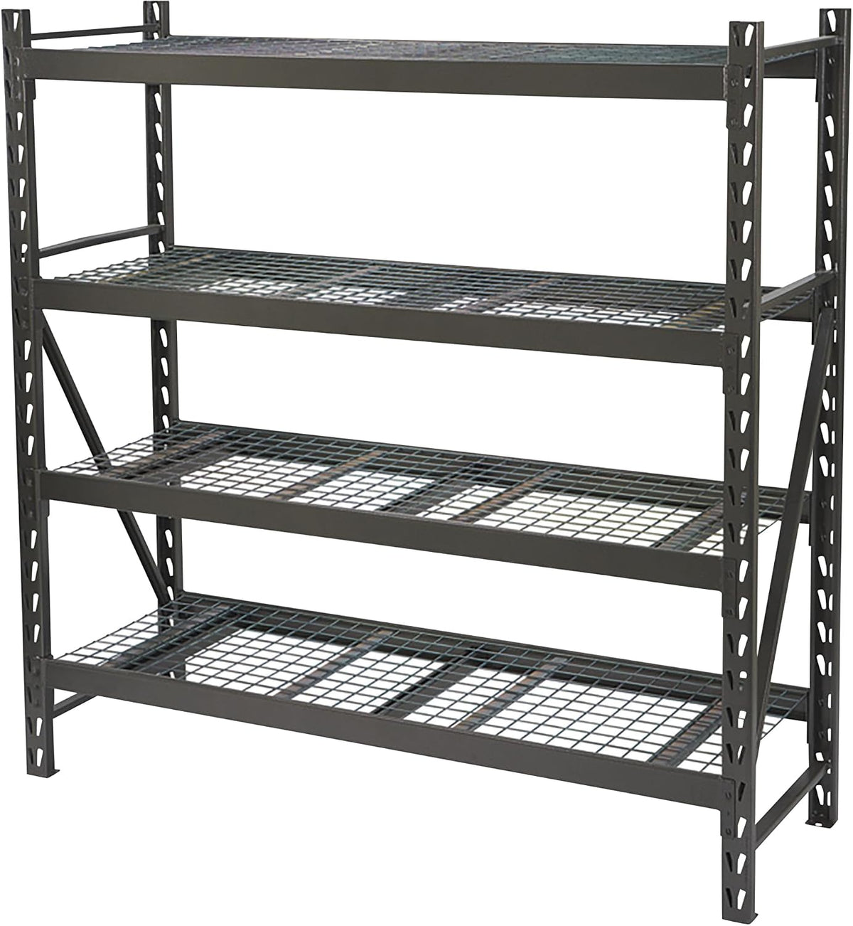 4-Tier Industrial Steel Shelving Unit, 8,000-Pound Load Capacity, Garage Storage Rack, 77" W x 24" D x 72" H |
