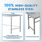 Open Base Stainless Steel Table 30"x48" Commercial Prep Work Table