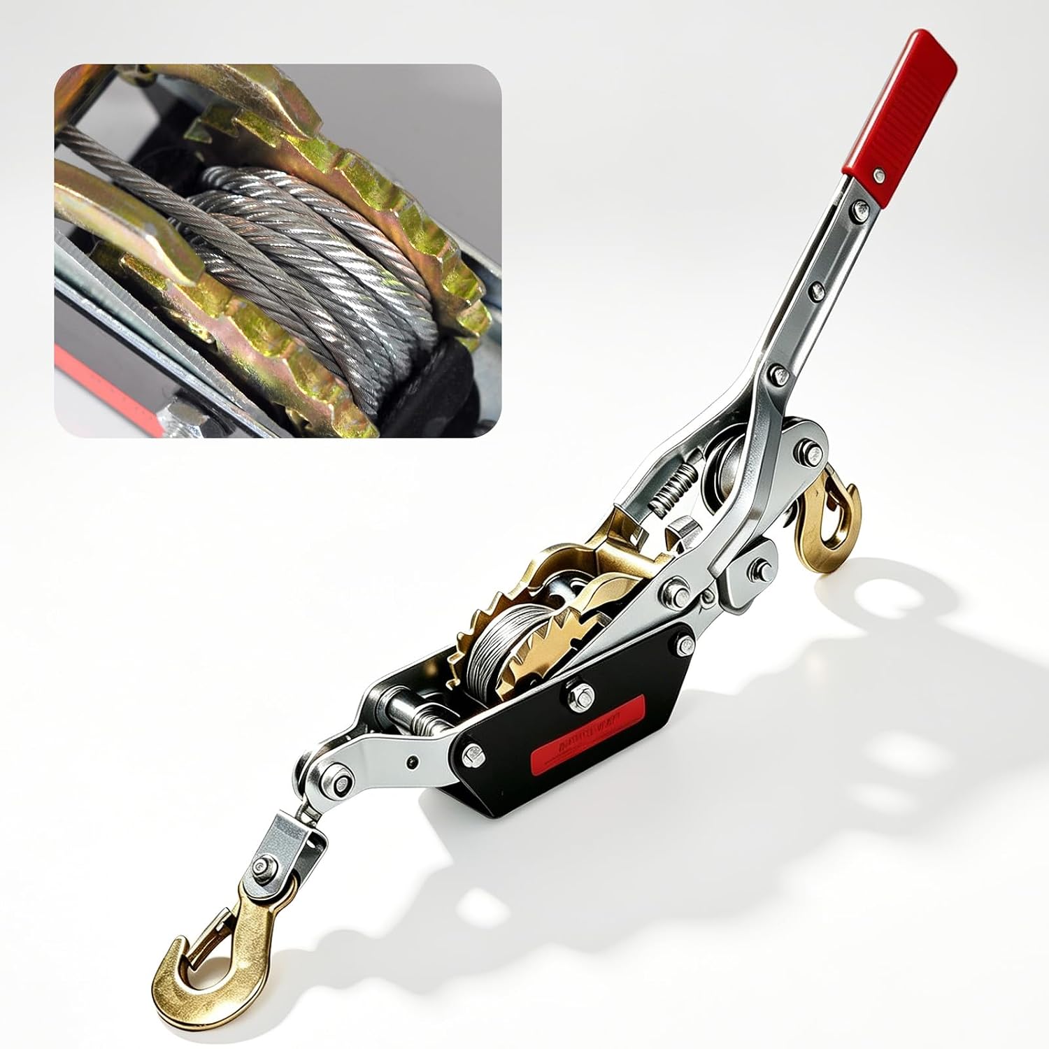 4 Ton Come Along Winch, 13ft Galvanized Steel Cable Power Puller, Dual Ratchet Pulley & Double Lock Claw, Manual