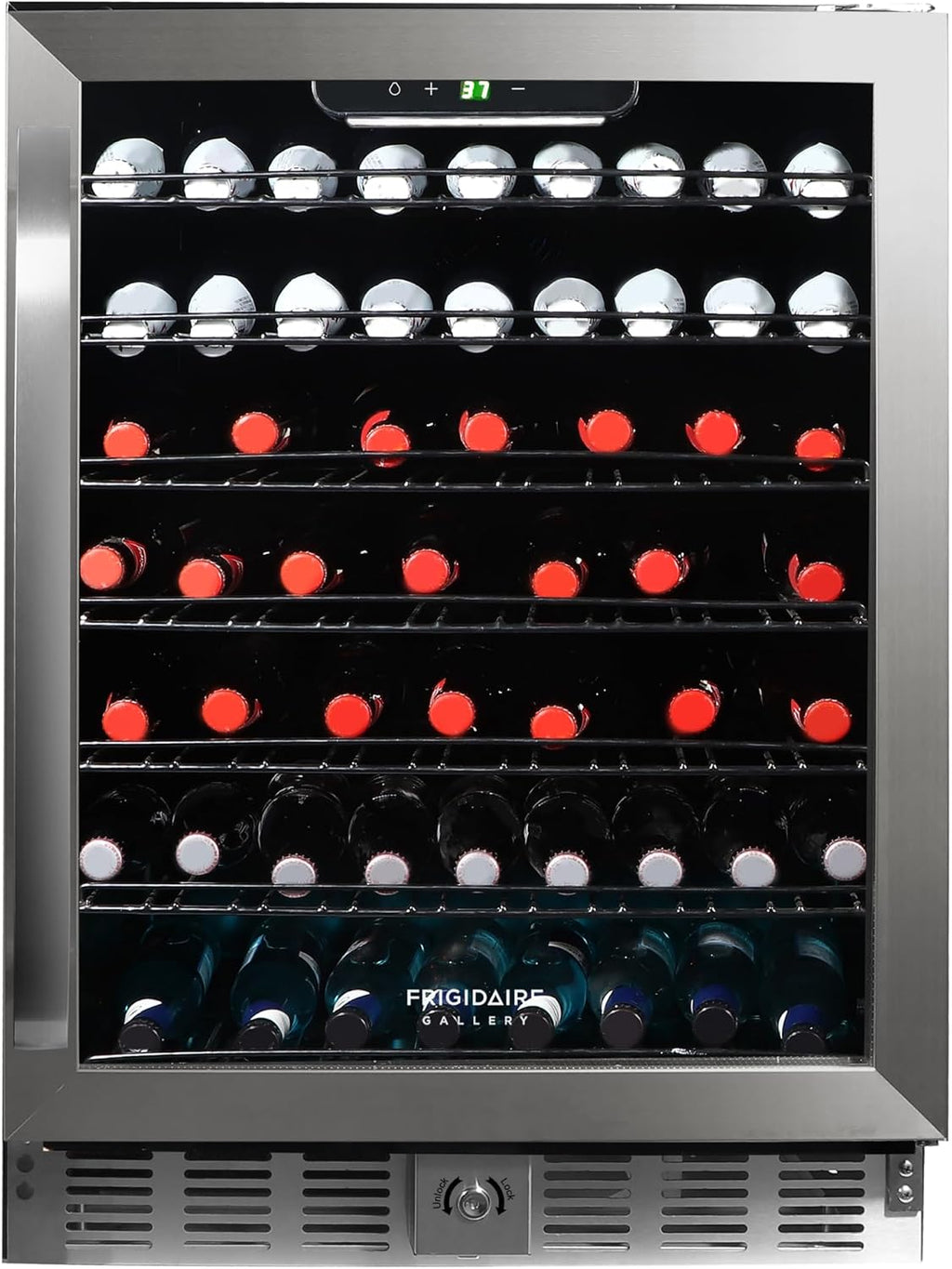 24" Wide 5.1 Cu Ft Capacity, Built-in Under Counter Beverage Fridge, Glass Front