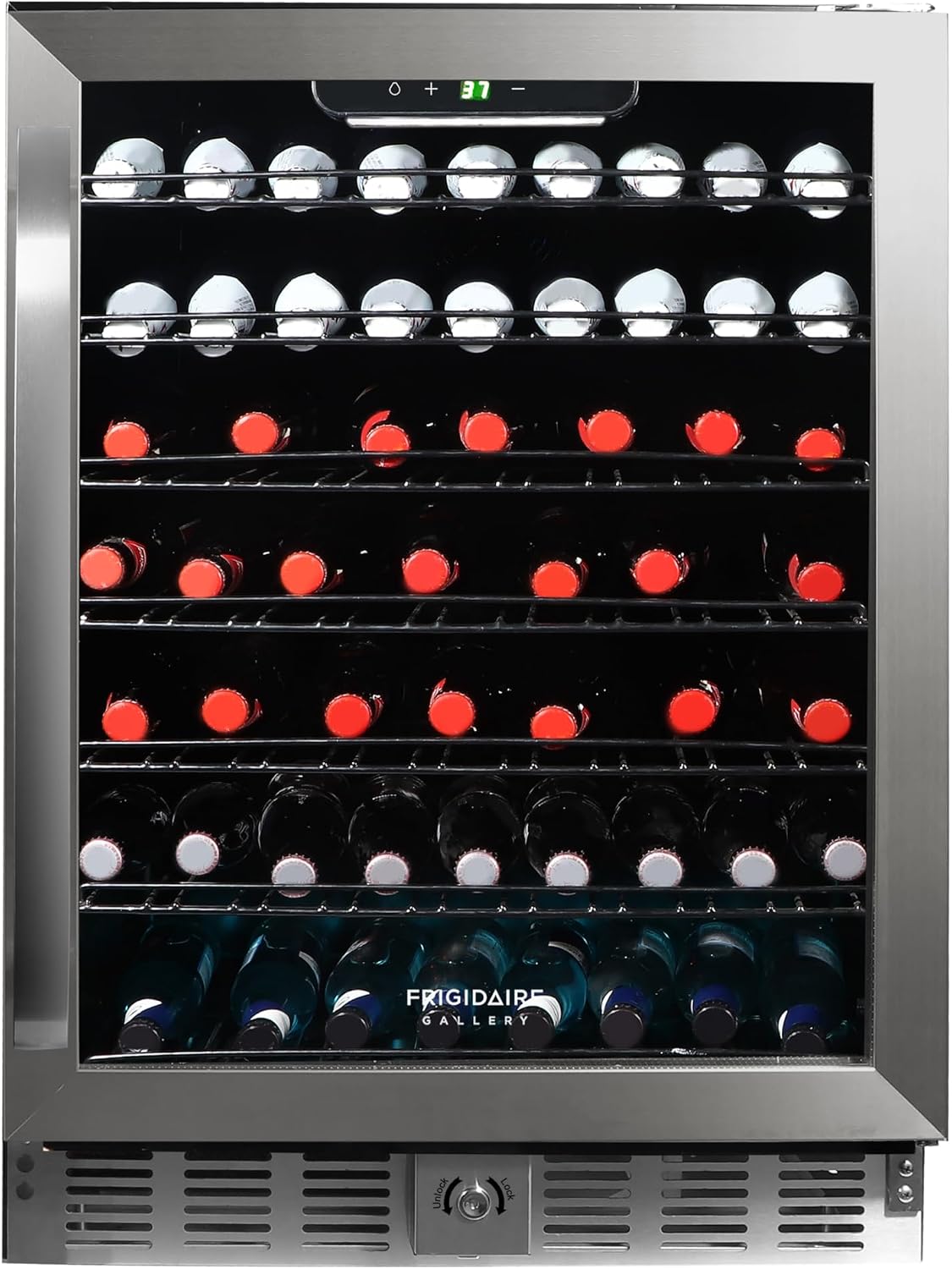 24" Wide 5.1 Cu Ft Capacity, Built-in Under Counter Beverage Fridge, Glass Front