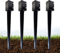 4 Pcs 32 Inch 4"x4" Fence Post Anchor Ground Spike (Fit 3.5"x3.5")