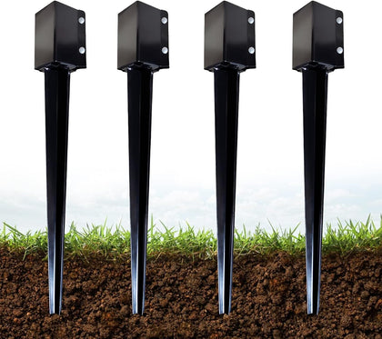 4 Pcs 32 Inch 4"x4" Fence Post Anchor Ground Spike (Fit 3.5"x3.5")