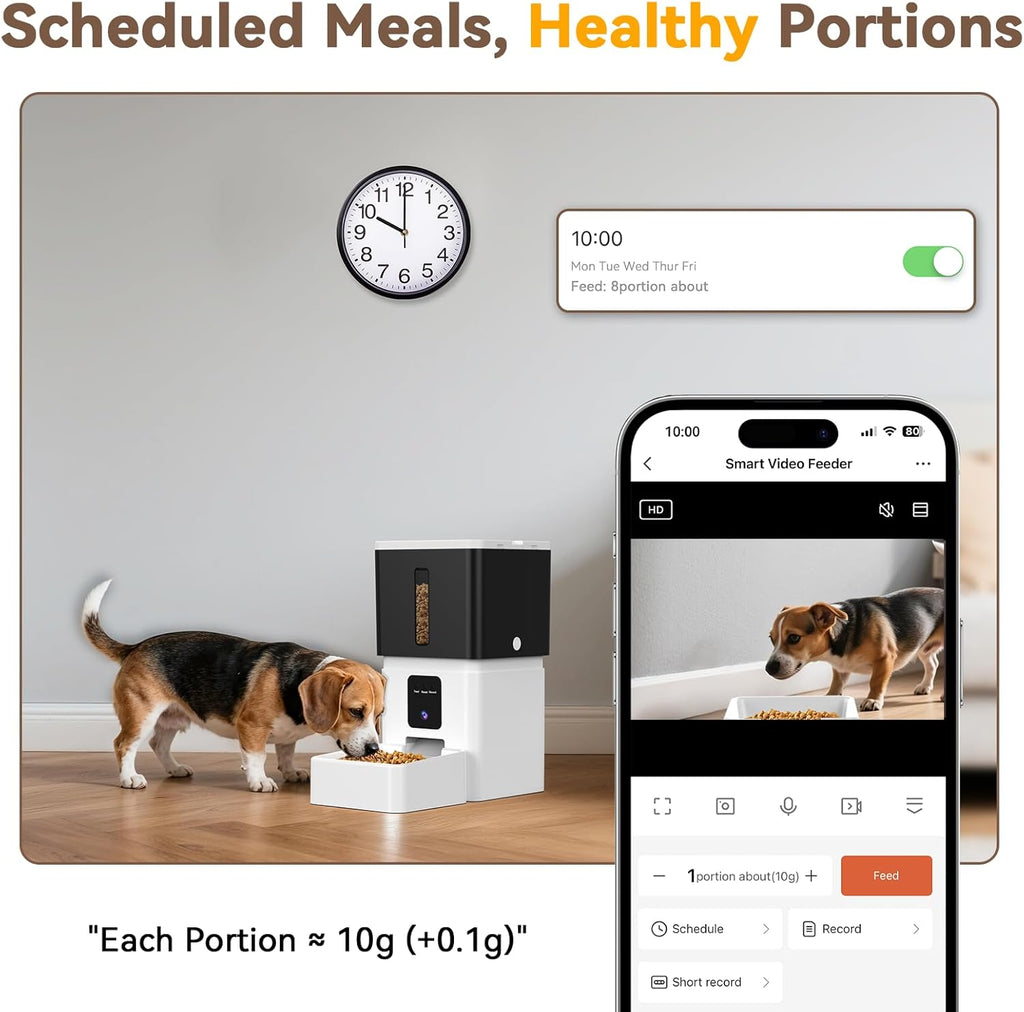 Automatic Dog Feeder with Camera: 8L/33 Cups 5G WiFi
