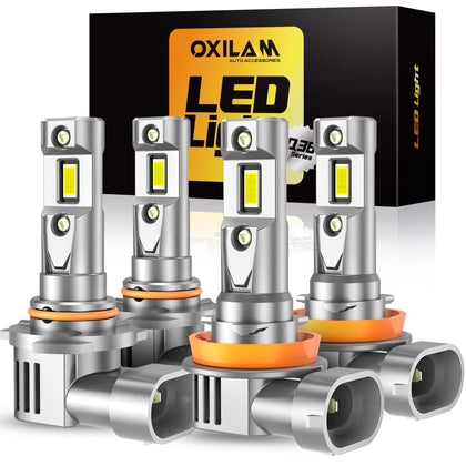 H11/H9/H8 9005/HB3 Light Bulbs Combo, 106000LM 1200% Brighter 6500K Cool White, 9005 DRL H11 Fog Halogen Replacement