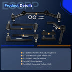ECCPP Suspension Kit Front Inner Outer Tie Rod End for Chevy S10 1996-2003