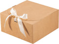 6 Pack 8x8x4 Brown Gift Boxes with Lids for Presents Cardboard Kraft Gift Boxes Bulk for Gifts Birthday Wedding Party