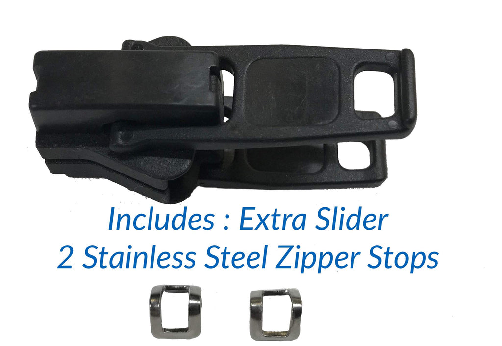 EZ-Xtend Lenzip #10 Separating Zipper, Dbl Plastic Lock Pull (Black, 18")