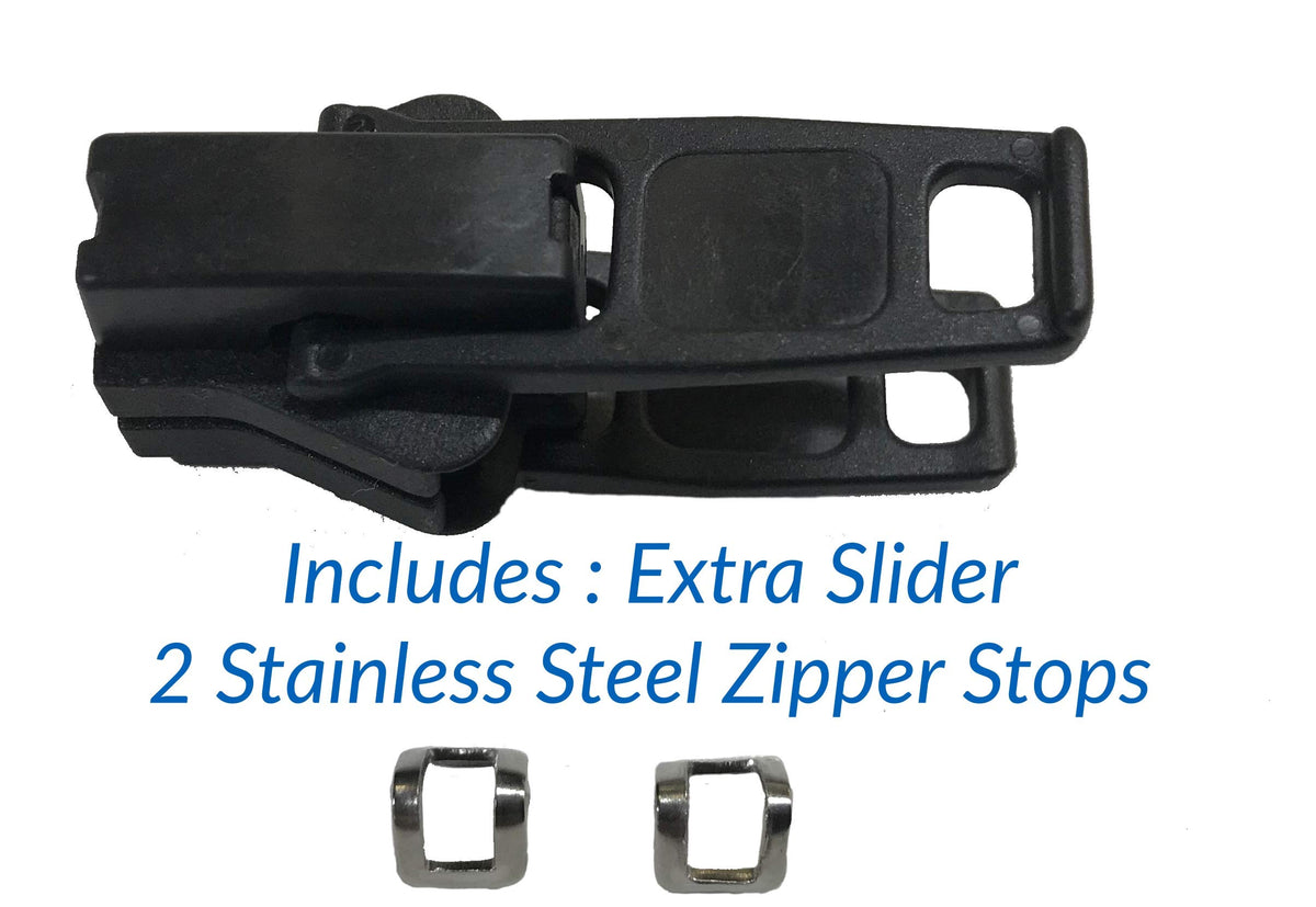 EZ-Xtend Lenzip #10 Separating Zipper, Dbl Plastic Lock Pull (Black, 18")