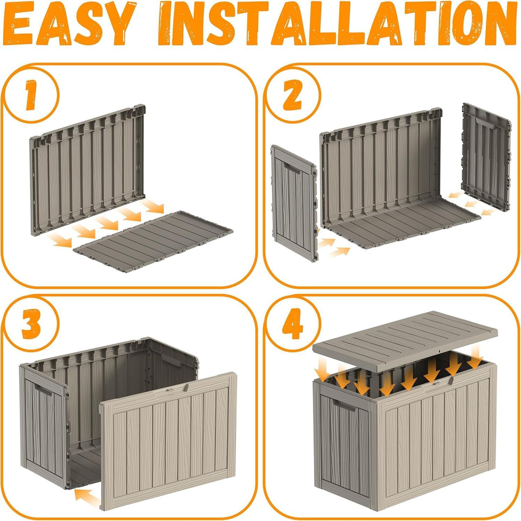 50 Gallon Outdoor Package Delivery Box with Lockable, Resin, Waterproof & Weatherproof Secure Parcel Drop Box for