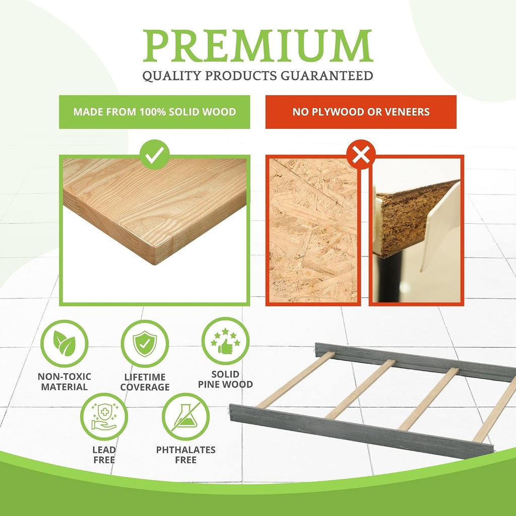 Full-Size Conversion Kit Bed Rails for Oxford, Soho, Ozlo & Avalon Baby Convertible Cribs - Solid Wood - Toddler &