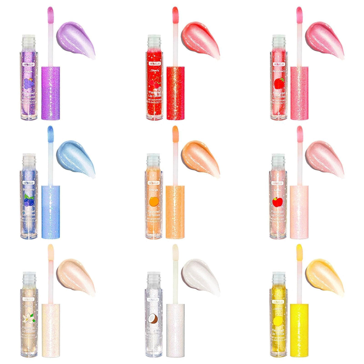 9 Pcs Mini Lip Gloss Bulk,Long Lasting Moisturizing with Vitamin E