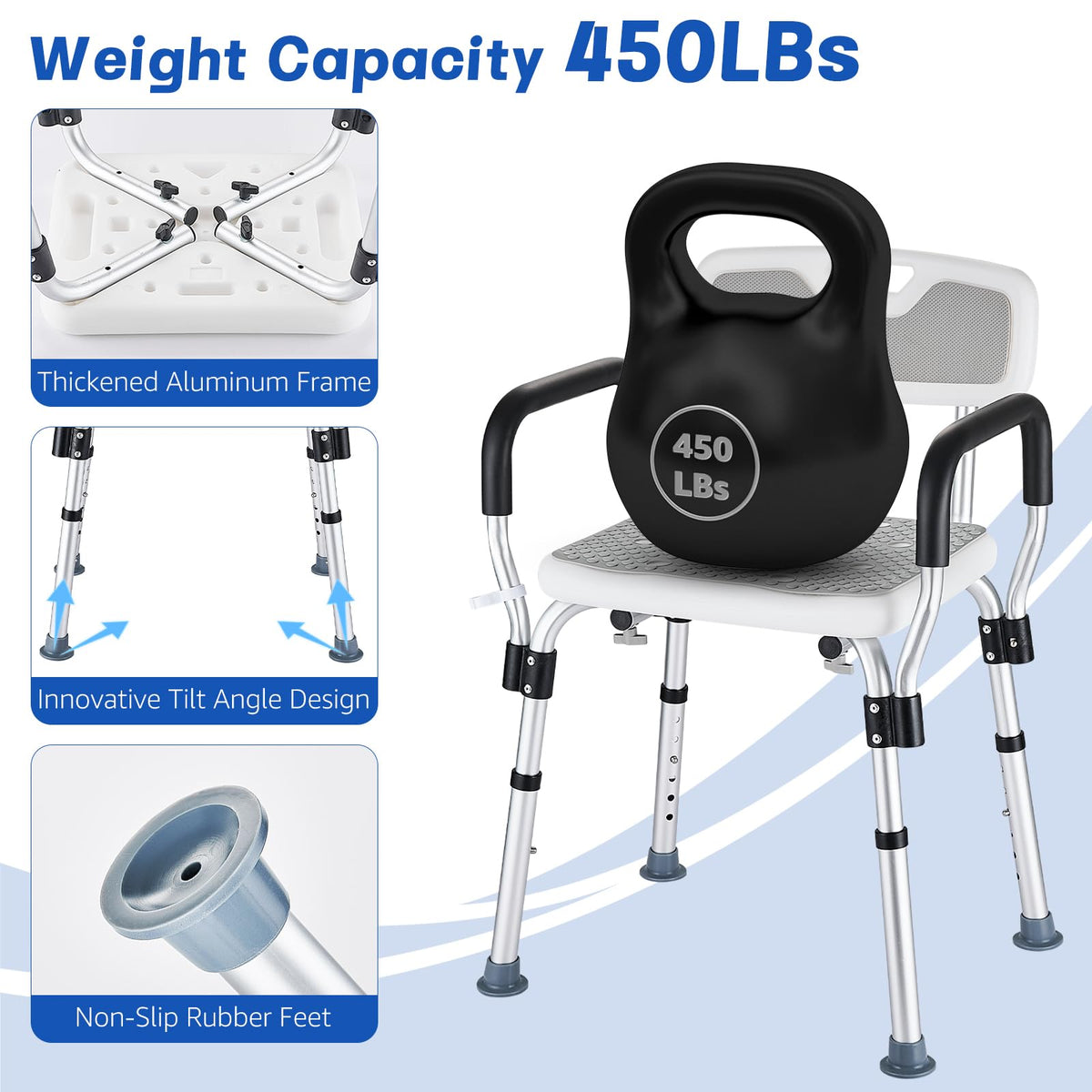 Shower Chair for Elderly and Disabled Inside Shower