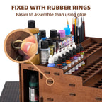 Wooden Paint Organizer 98 Holes Rack for Miniature Paints & Brushes