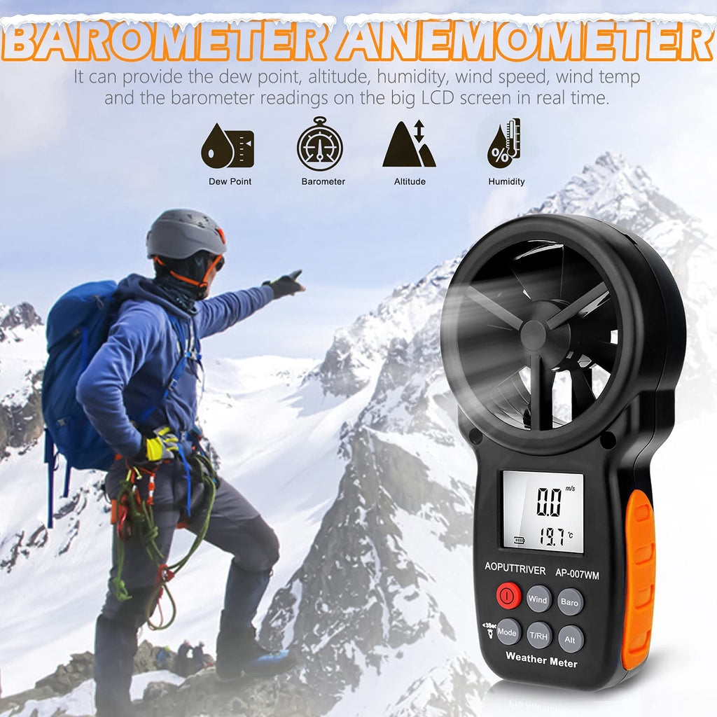 Handheld Anemometer with Barometric Altimeter,HVAC Pressure w/Data Logging