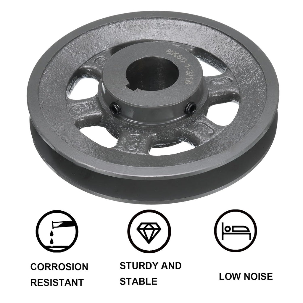 uxcell BK60-1 3/16 V-Belt Sheave 1-3/16"Bore 5.75"OD Single Groove