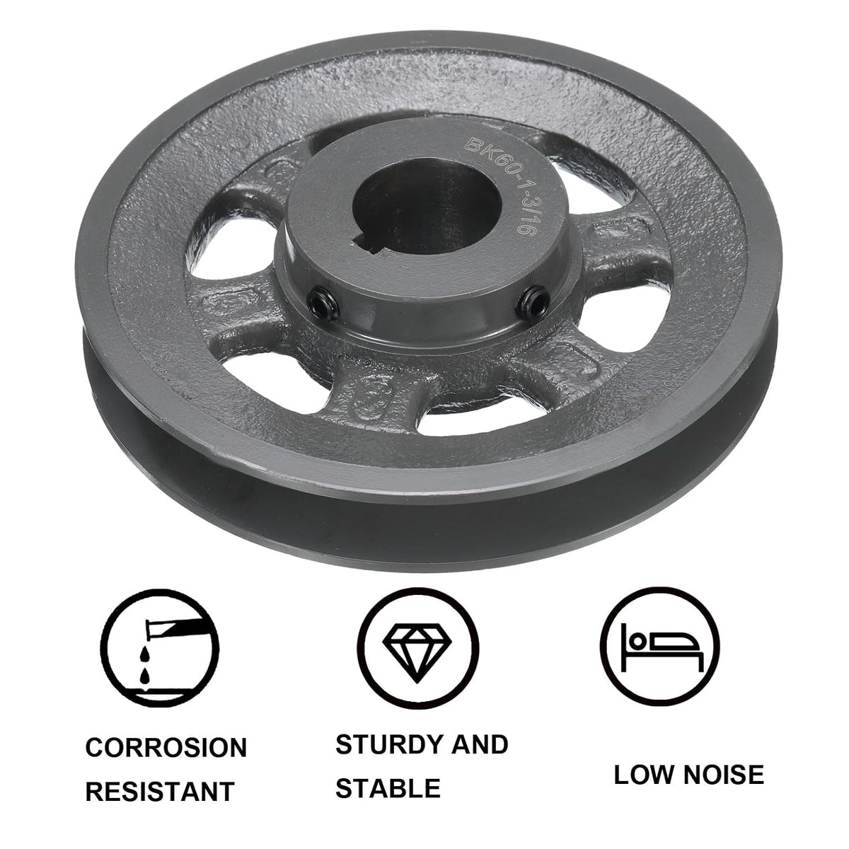 uxcell BK60-1 3/16 V-Belt Sheave 1-3/16"Bore 5.75"OD Single Groove