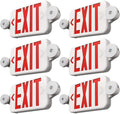 6 Pack Red LED Exit Signs with Emergency Lights