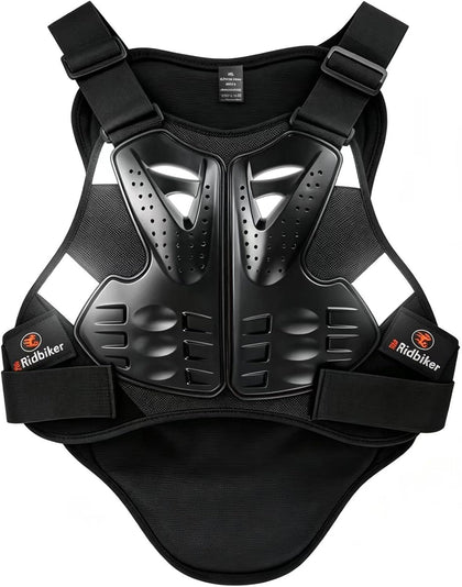 Chest Protector Motorcycle, Dirt Bike Gear Body Armor Vest Spine Back Protector for Motocross Off-Road (Reflective at